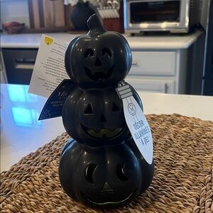 Martha Stewart Black Pumpkin Stack Halloween Decor NWT